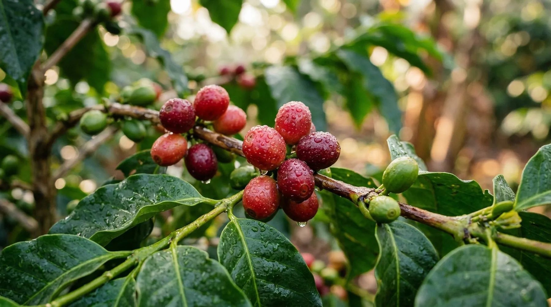 Cultivo de café en grano, sector agro en Colombia