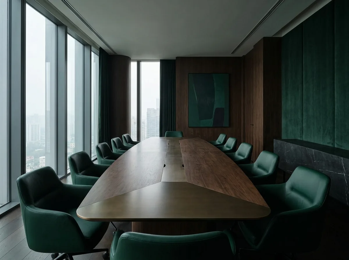 Sala de junta para la negociación de una fusión o adquisición